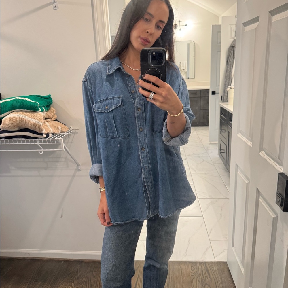 Denim button down shirt